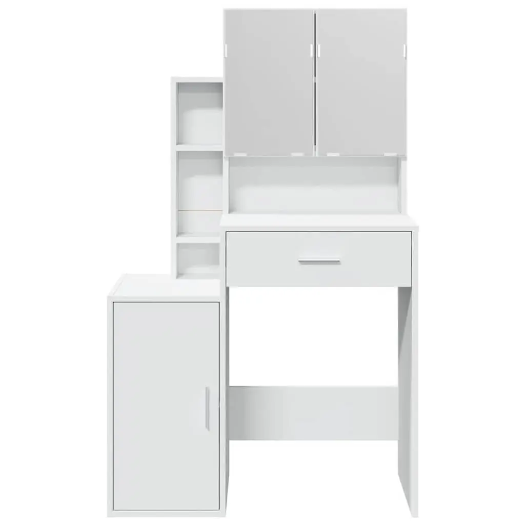 Dressing Table for Bedroom with Mirror and Storage Drawer White