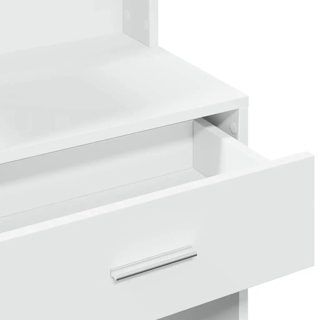 Dressing Table for Bedroom with Mirror and Storage Drawer White