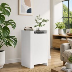 White Sideboard 45 cm W x 35 cm D x 75 cm H Engineered Wood