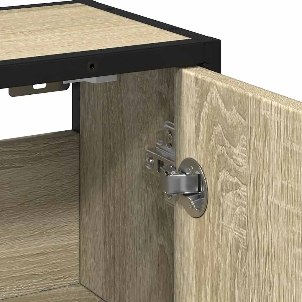 Bathroom Mirror Cabinet Wall-Mounted Storage Unit Brown 65W x 20D x 60H cm