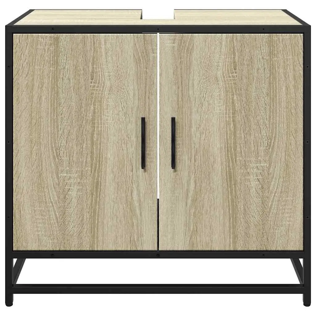 Bathroom Sink Cabinet for Bathroom Brown Engineered Wood Vanity 65 x 33 x 60 cm