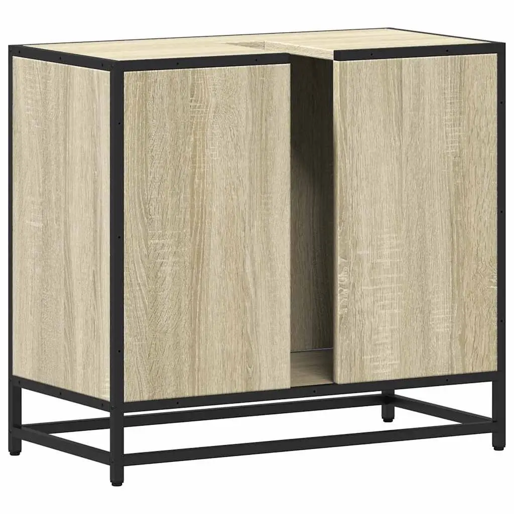 Bathroom Sink Cabinet for Bathroom Brown Engineered Wood Vanity 65 x 33 x 60 cm