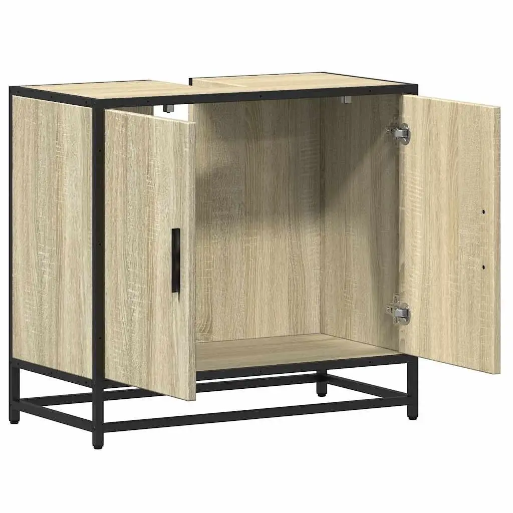 Bathroom Sink Cabinet for Bathroom Brown Engineered Wood Vanity 65 x 33 x 60 cm