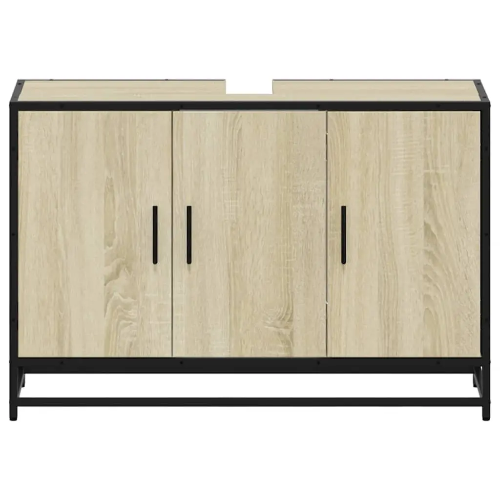 Bathroom Sink Cabinet for Bathroom Storage Engineered Wood Sonoma Oak Brown 90x33x60cm