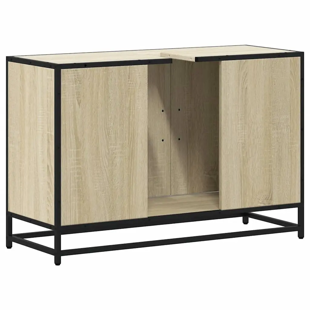 Bathroom Sink Cabinet for Bathroom Storage Engineered Wood Sonoma Oak Brown 90x33x60cm