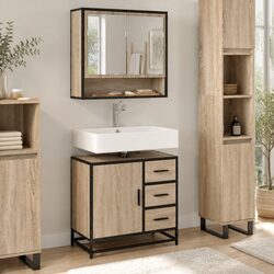 Brown Engineered Wood Vanity Unit Dimensions: 65x33x60 cm