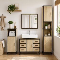 Bathroom Sink Cabinet Dimensions: 80x33x60cm, Engineered Wood