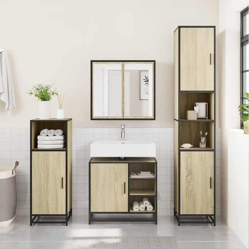 Engineered Wood Bathroom Sink Cabinet Unit