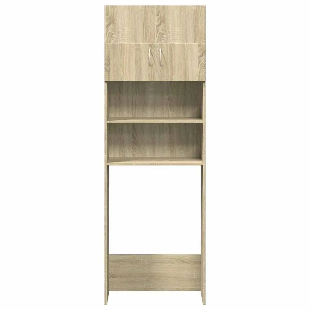 Washing Machine Cabinet Bathroom Laundry Room Sonoma Oak Storage Unit 64 x 25.5 x 190 cm