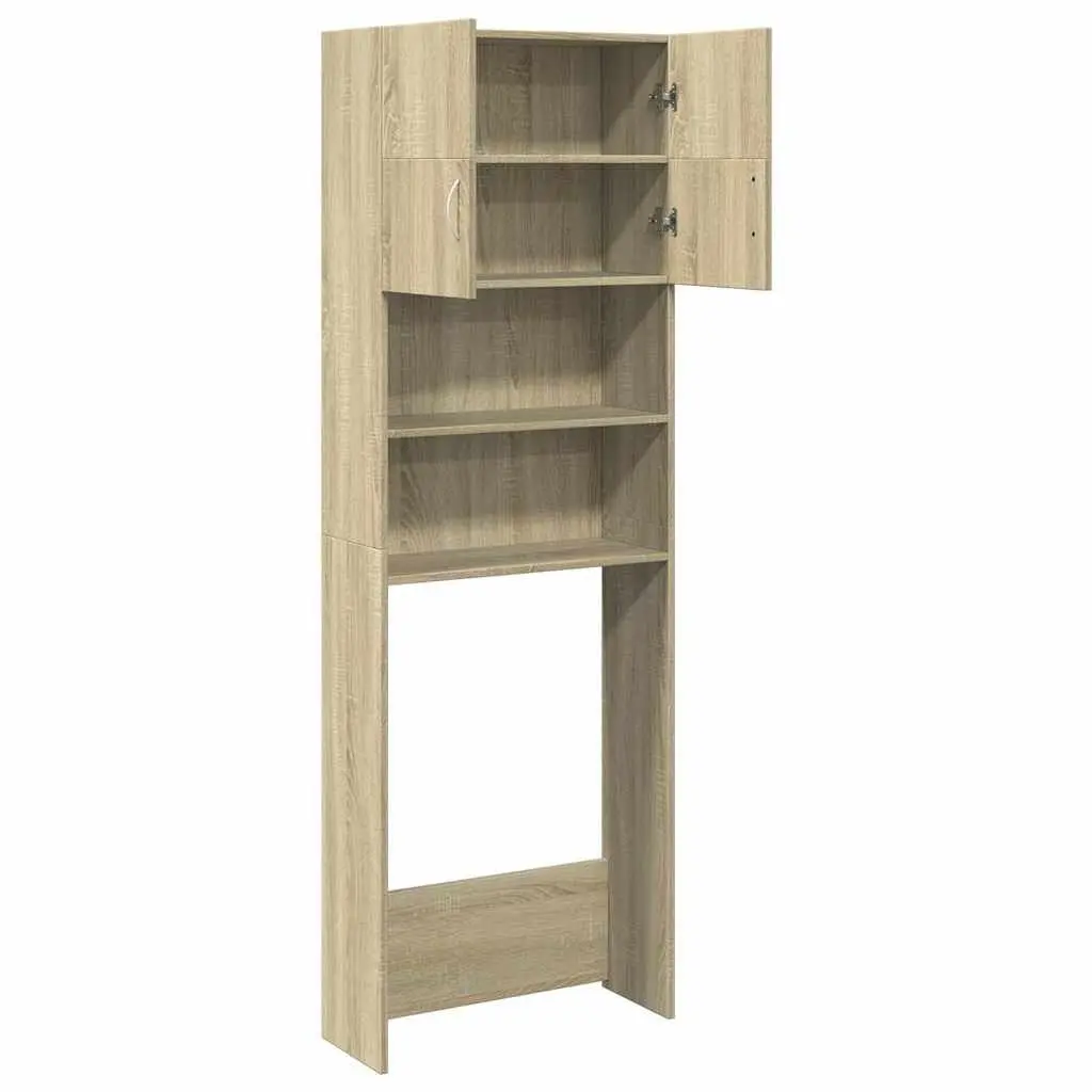 Washing Machine Cabinet Bathroom Laundry Room Sonoma Oak Storage Unit 64 x 25.5 x 190 cm