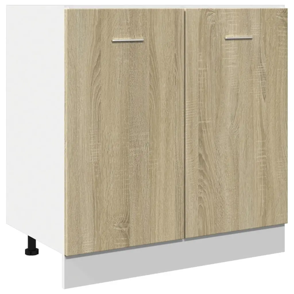Bottom Kitchen Cabinet Sonoma Oak Engineered Wood Storage Unit 80 x 46 x 81.5 cm