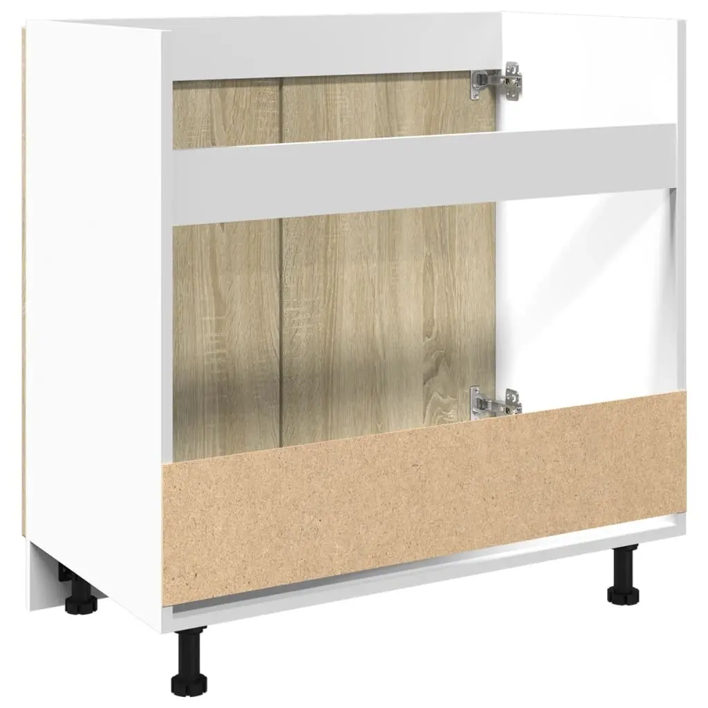 Bottom Kitchen Cabinet Sonoma Oak Engineered Wood Storage Unit 80 x 46 x 81.5 cm