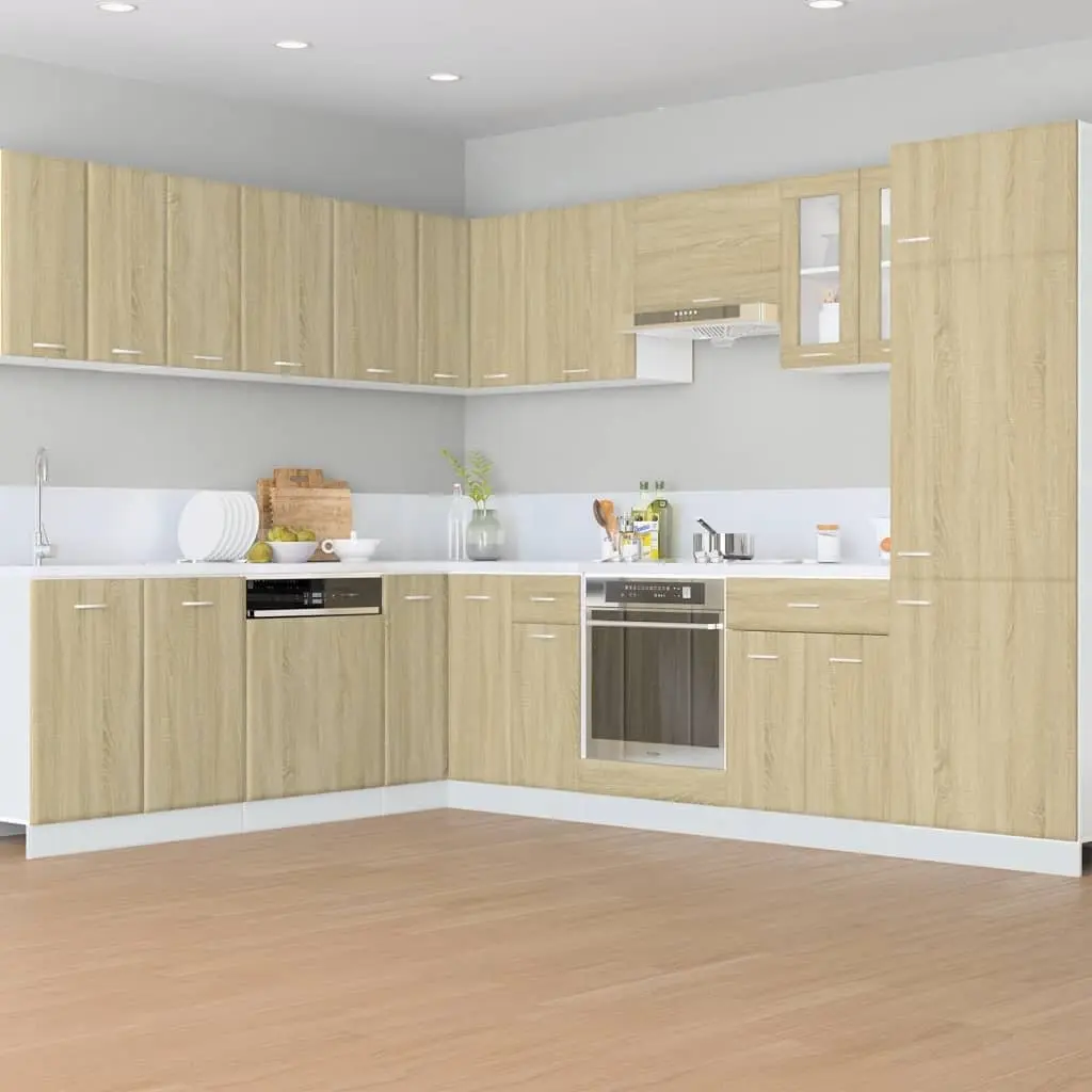 Kitchen Cabinet Storage Unit for Kitchen 60W x 46D x 81.5H cm Brown Engineered Wood with Drawer and Shelves