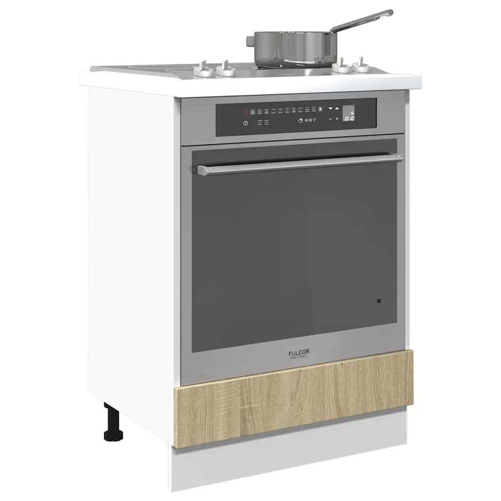 60x46x81.5cm Brown Engineered Wood Oven Storage Unit