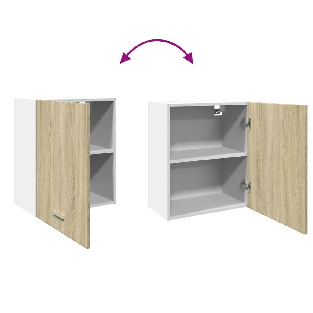 50x31x60cm Wall Mounted Kitchen Storage Cabinet in Brown