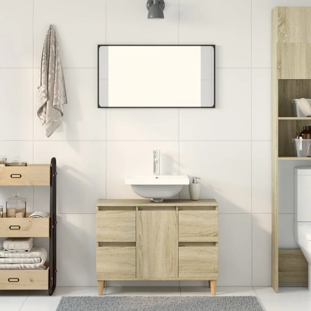 Bathroom Sink Cabinet Brown Vanity Unit 80x33x60cm