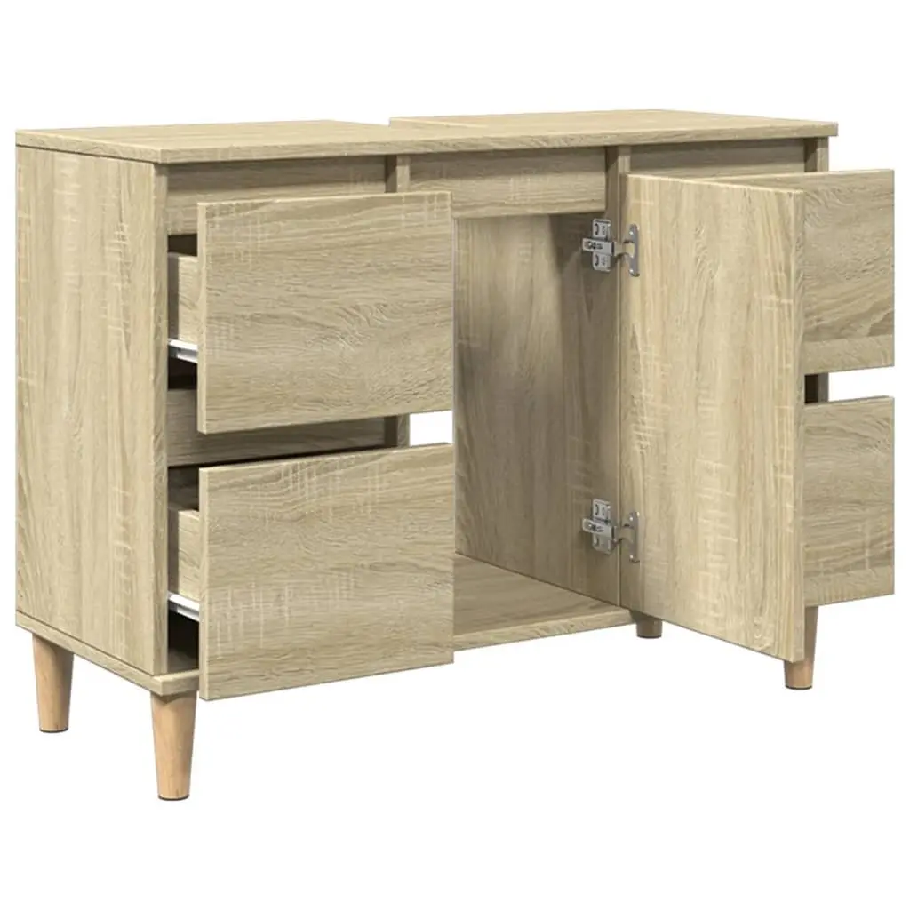 Bathroom Sink Cabinet Brown Vanity Unit 80x33x60cm