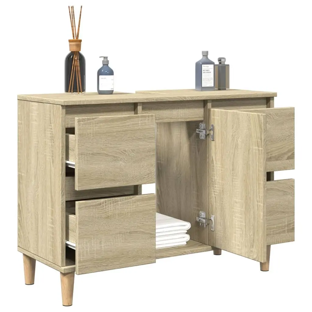 Bathroom Sink Cabinet Brown Vanity Unit 80x33x60cm