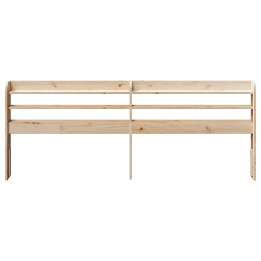 Headboard with Shelves 180 cm Solid Pinewood Brown