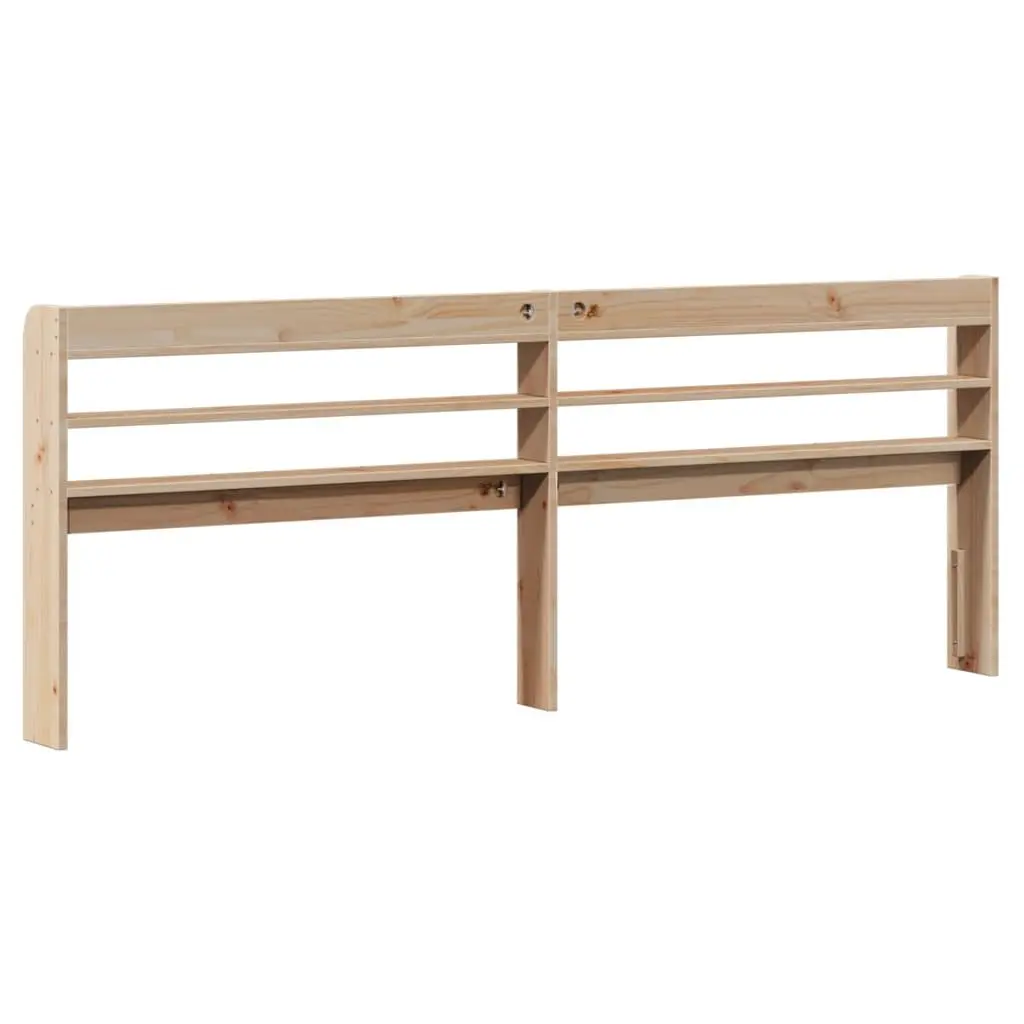 Headboard with Shelves 180 cm Solid Pinewood Brown