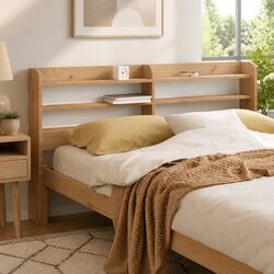Headboard with 160 cm Width and 3 Storage Shelves