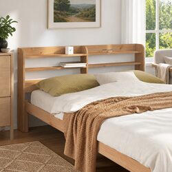 Headboard with Storage Shelves 150cm Solid Wood Bedroom Furniture Freestanding
