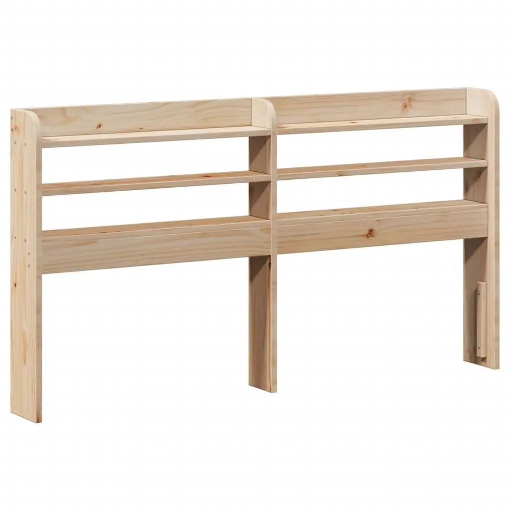 Headboard with Shelves for Bedroom 140cm Freestanding Solid Wood