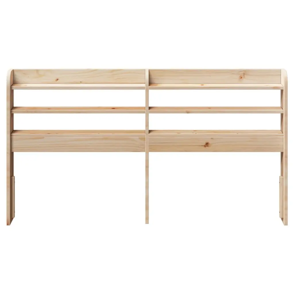 Headboard with Storage Shelves Bedroom Furniture 135cm Solid Wood Pine Brown