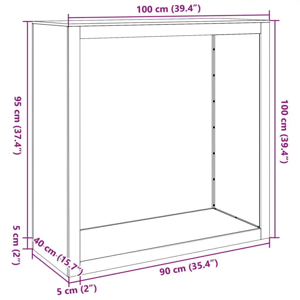 Firewood Rack Log Storage Steel 100x40x100cm Fireplace Wood Holder
