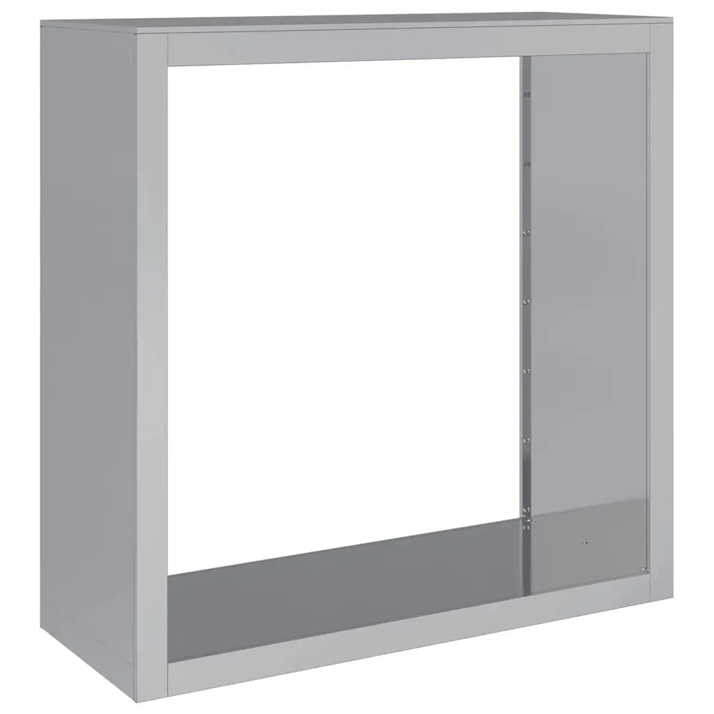 Firewood Rack Log Storage Holder Galvanised Steel 100x40x100cm Grey