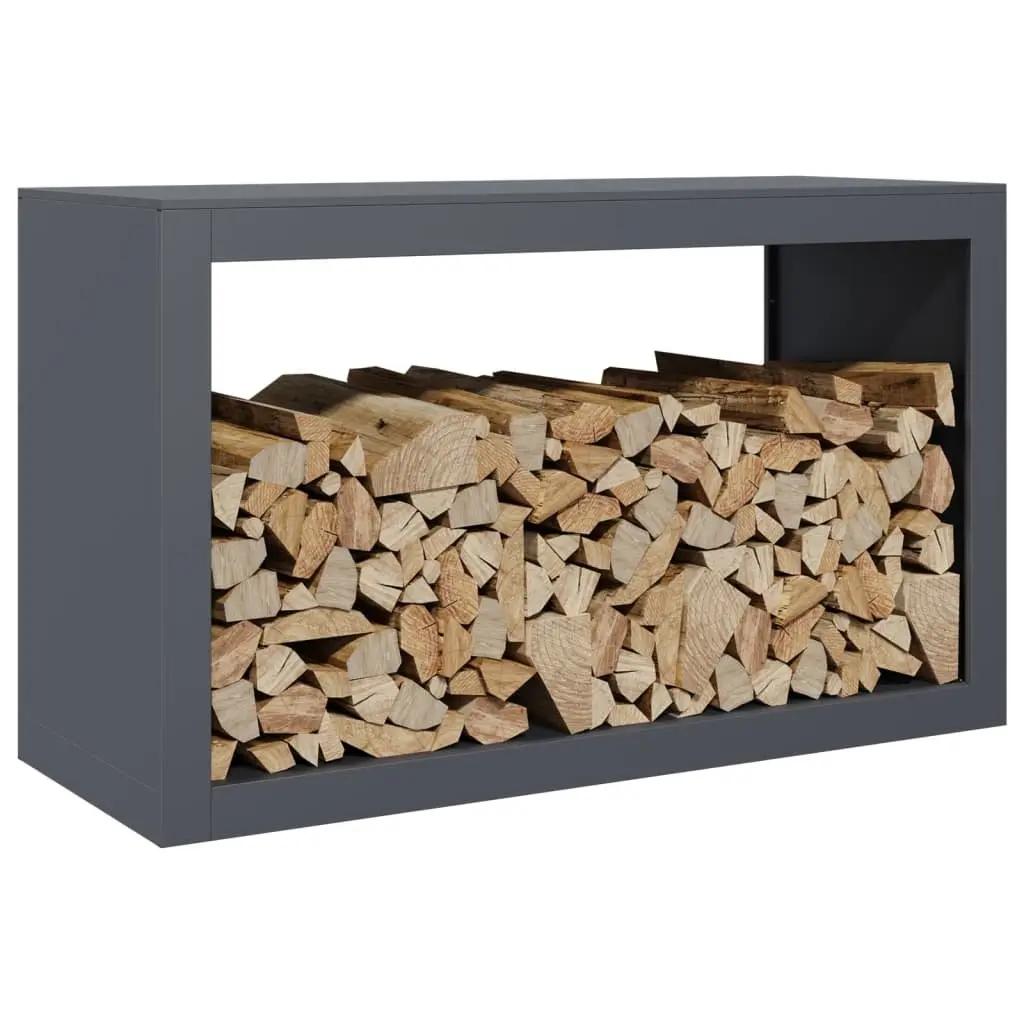 Firewood Rack Anthracite Steel Log Storage Stand 100x40x60cm Fireplace Holder