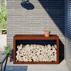 Firewood Rack Dimensions: 100 x 40 x 60 cm in Brown Steel