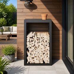 Firewood Rack Specifications: Black Steel Log Holder