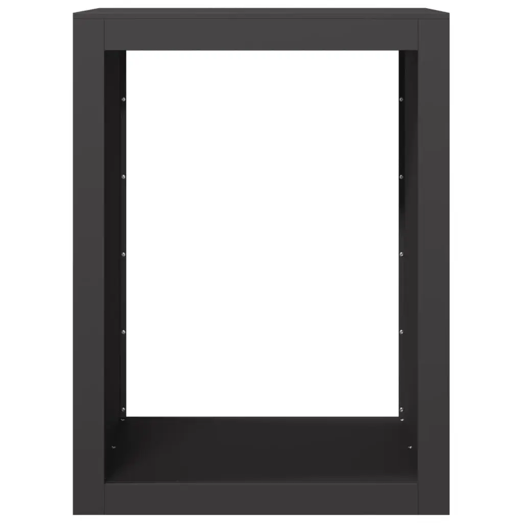 Firewood Rack Black Steel Storage Log Holder Stand for Fireplace 60 x 40 x 80 cm