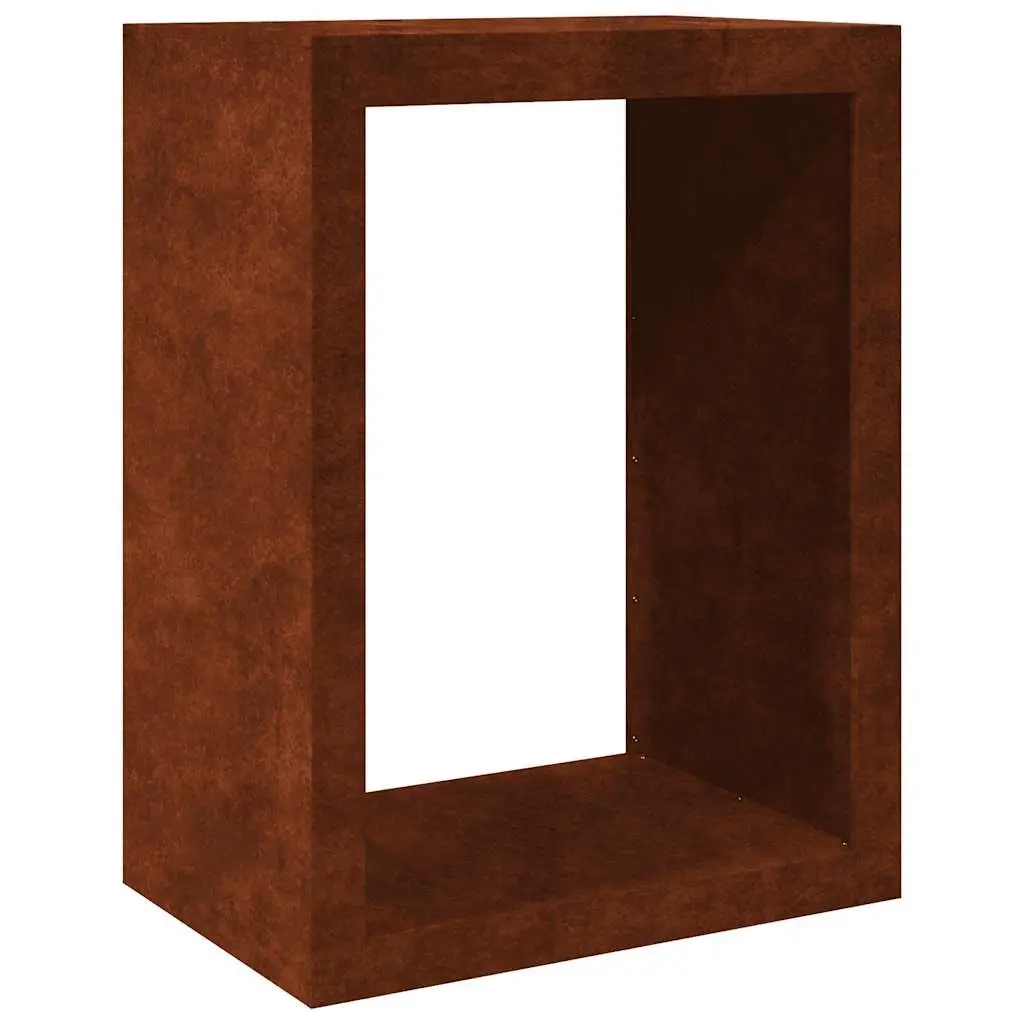 Firewood Rack Log Storage Holder Weathering Steel Outdoor Fireplace Wood Stand
