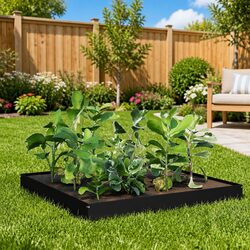 Black Steel Raised Garden Bed - 100 x 100 x 18.5 cm