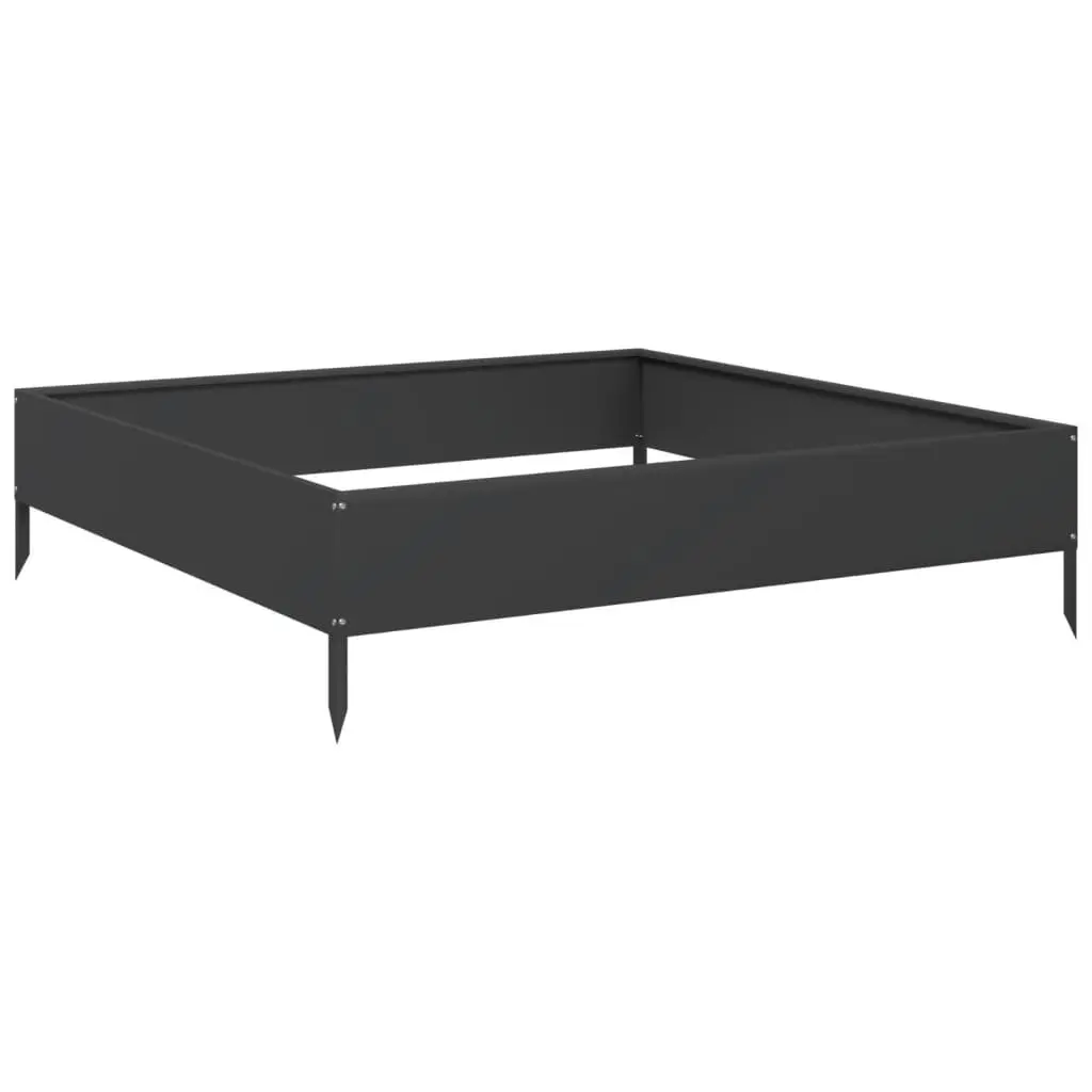 Raised Garden Bed Planter Black Steel Outdoor Flowers Vegetables Herbs Growing