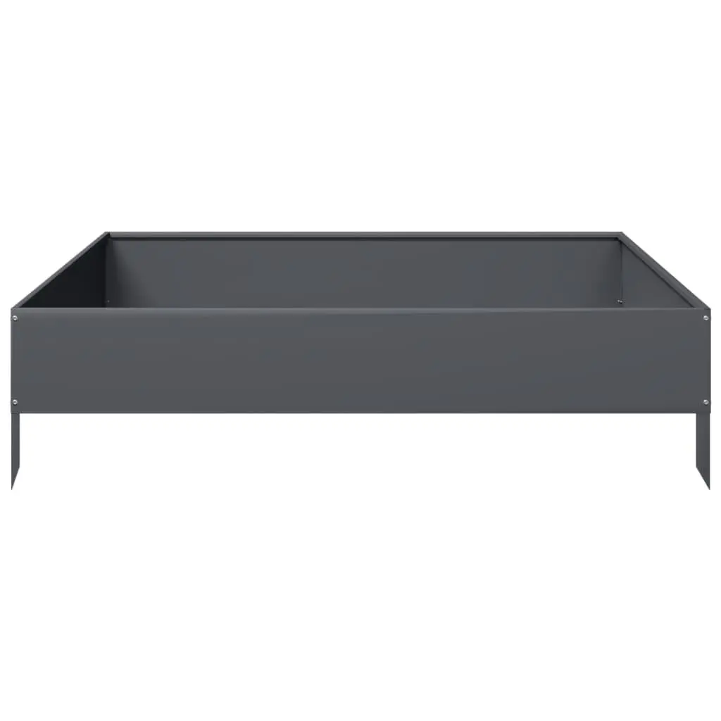 Garden Raised Bed Planter 100x100x26cm Anthracite Steel Outdoor Flowers