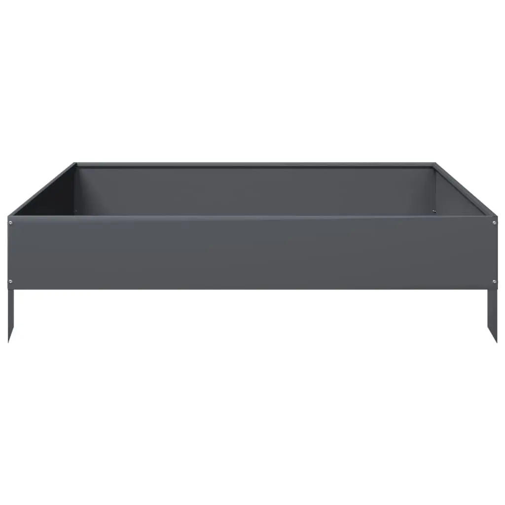Garden Raised Bed Planter 100x100x26cm Anthracite Steel Outdoor Flowers
