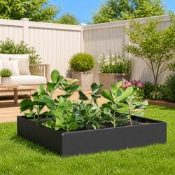 Steel Raised Garden Bed Specifications: 100x100x33.5cm Anthracite