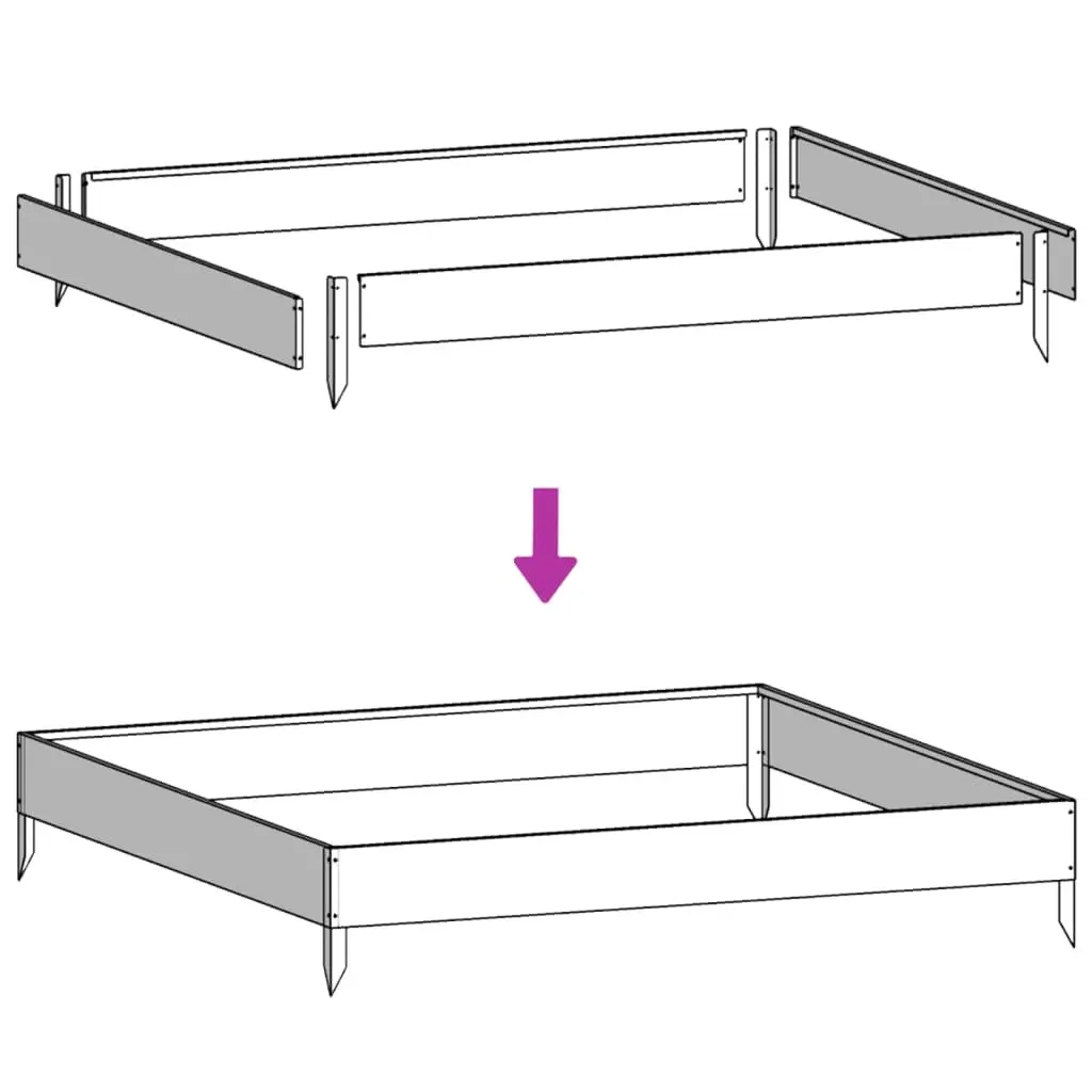 Raised Garden Bed Steel Planter Outdoor 100x100x33.5cm