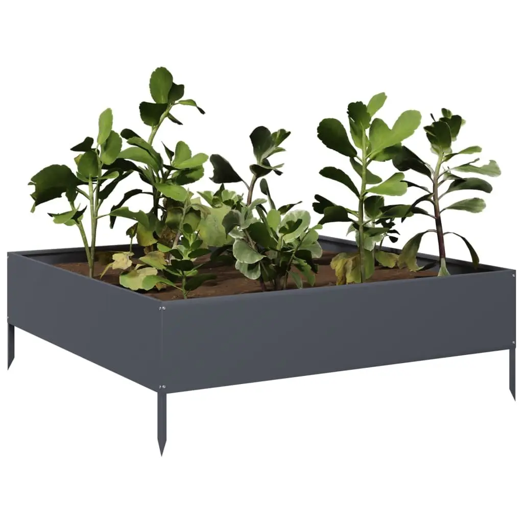 Raised Garden Bed Steel Planter Outdoor 100x100x33.5cm