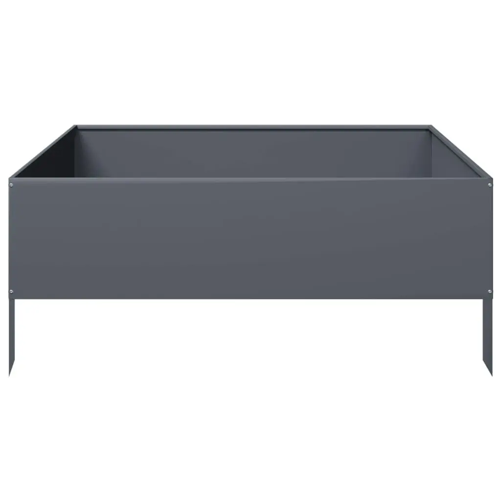 Garden Raised Bed Anthracite 100x100x41 cm Steel Outdoor Planter Box