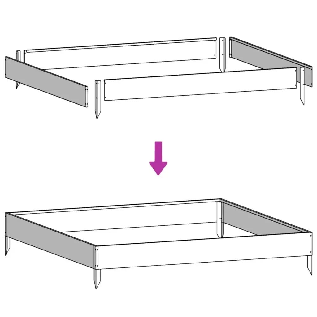 Garden Raised Bed Anthracite 100x100x41 cm Steel Outdoor Planter Box
