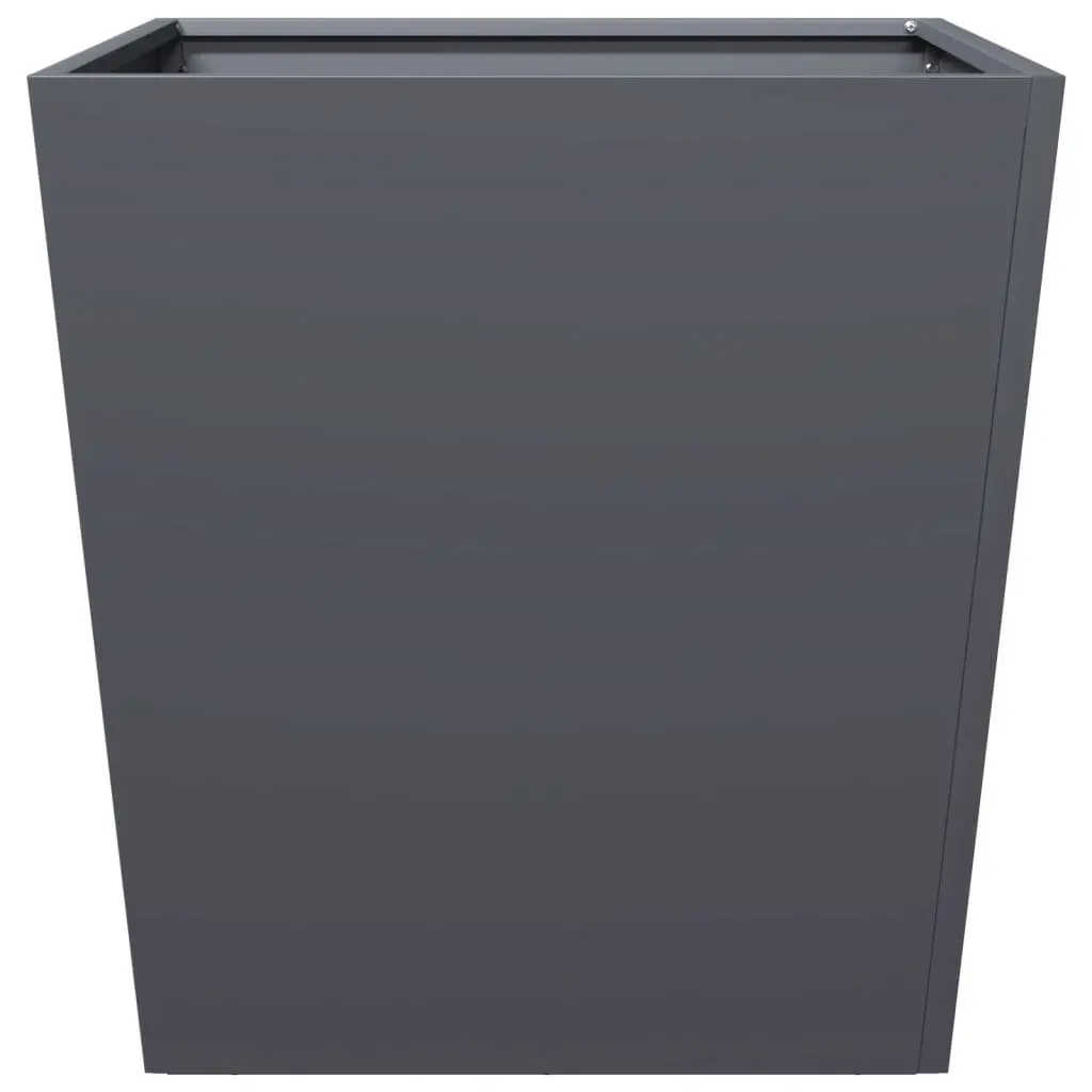 Garden Planters Outdoor 50x50x50 cm Steel Square Anthracite 2 Piece