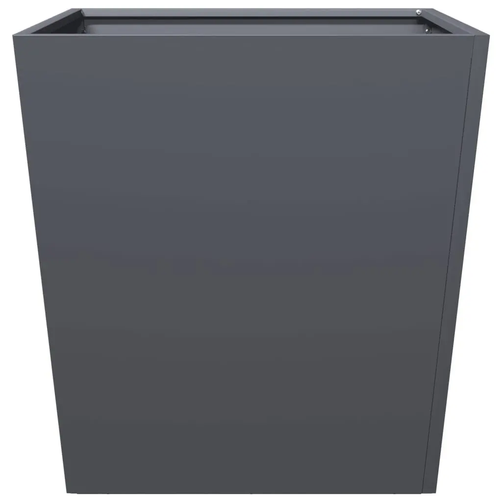 Garden Planters Outdoor 50x50x50 cm Steel Square Anthracite 2 Piece