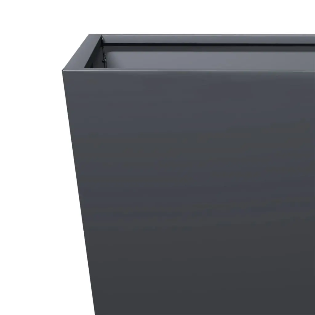 Garden Planters Outdoor 50x50x50 cm Steel Square Anthracite 2 Piece