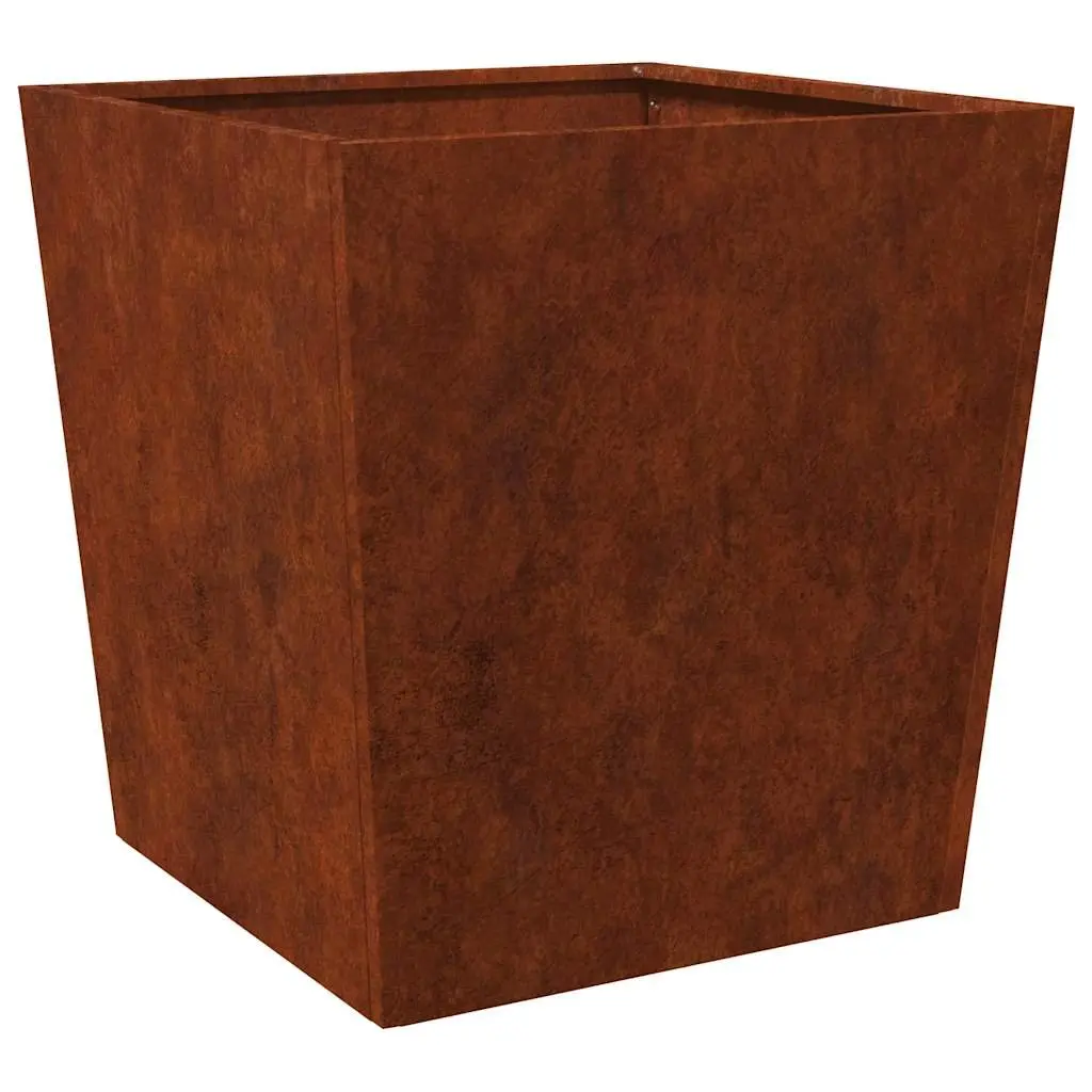 Garden Planters Outdoor 50x50x50 cm Weathering Steel Brown 2 Piece