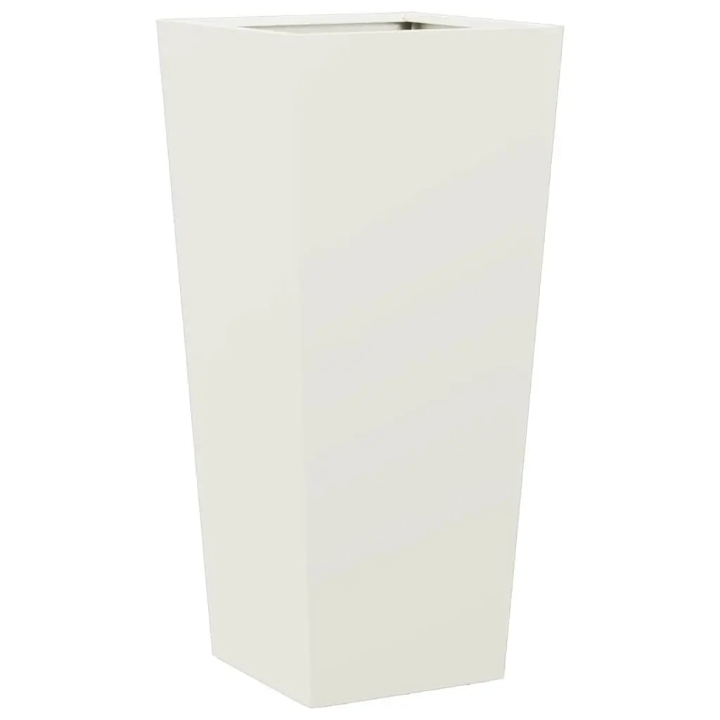 Garden Planters Outdoor 35x35x75 cm Steel White 2 Piece