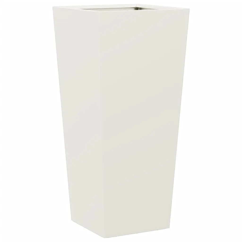 Garden Planters Outdoor 35x35x75 cm Steel White 2 Piece